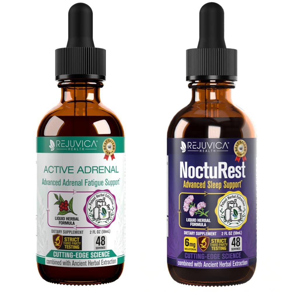Aktiivinen adrenaali + NoctuRest - tukee lisäravintoa + uninestettä toimitus parempaan imeytymiseen - Rhodiola, Humalat, pyhä basilika, melatoniini, Ashwagandha & enemmän!