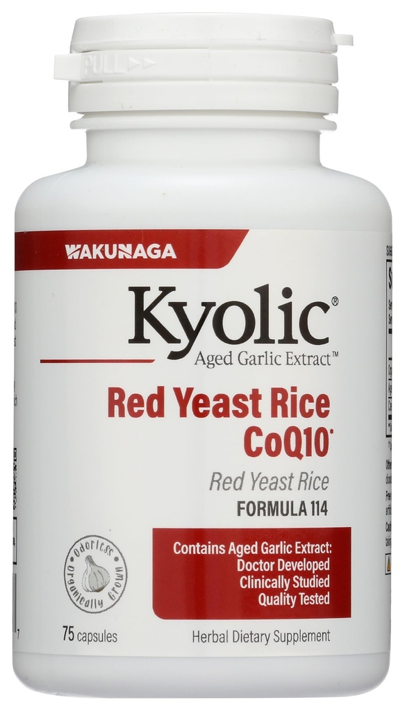 Kyolisk åldrande vitlök extrakt Formel 114, Red Yeast Rice CoQ10, 75 kapslar