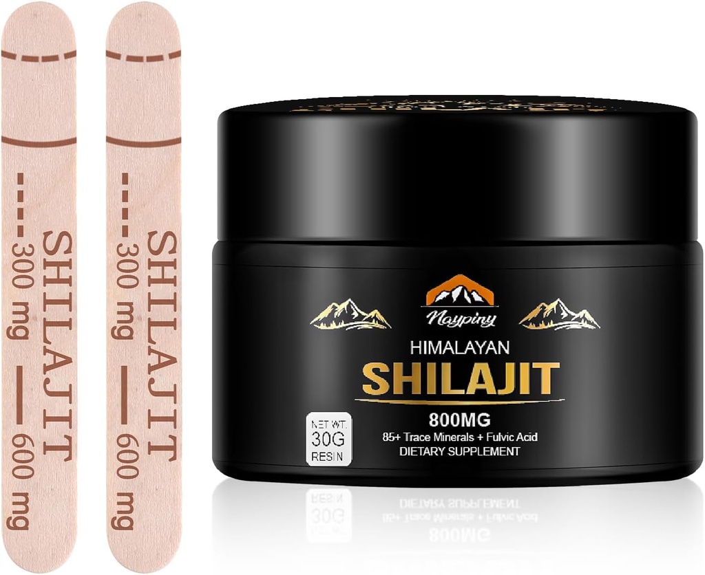 Shilajit Pure Himalayan Organic Resin - 800mg Maximal Potency Natural Organic Shilajit Resin med 85 + Trace Minerals & Fulvic Acid för energi, Immune Support, Män & Kvinnor, 30 Grams
