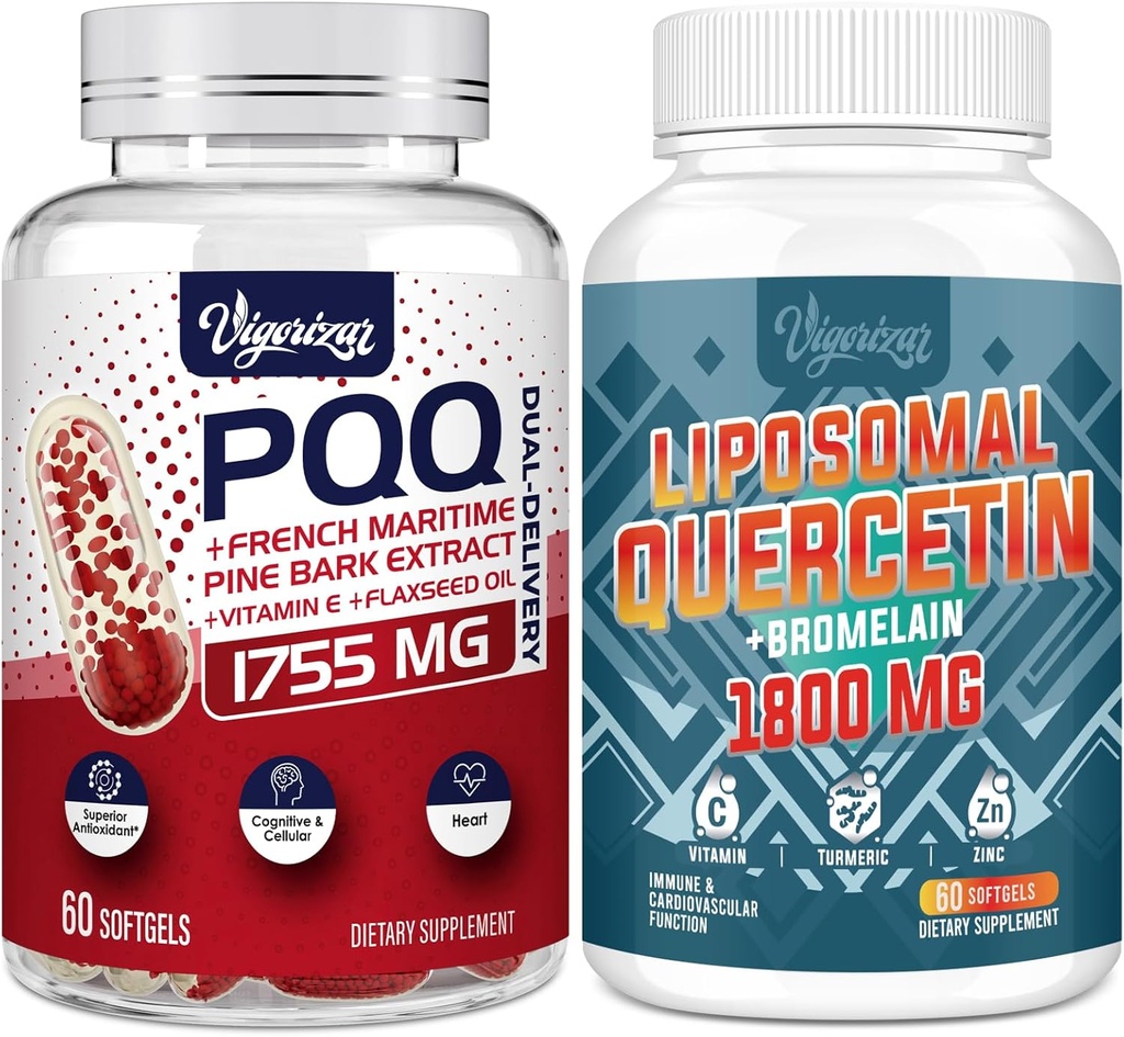 Birsppy Vigorizar Ranskan Maritime Pine Bark Extract Dual-Toimitus + 1600 MG Liposomal Quercetin Phytosome