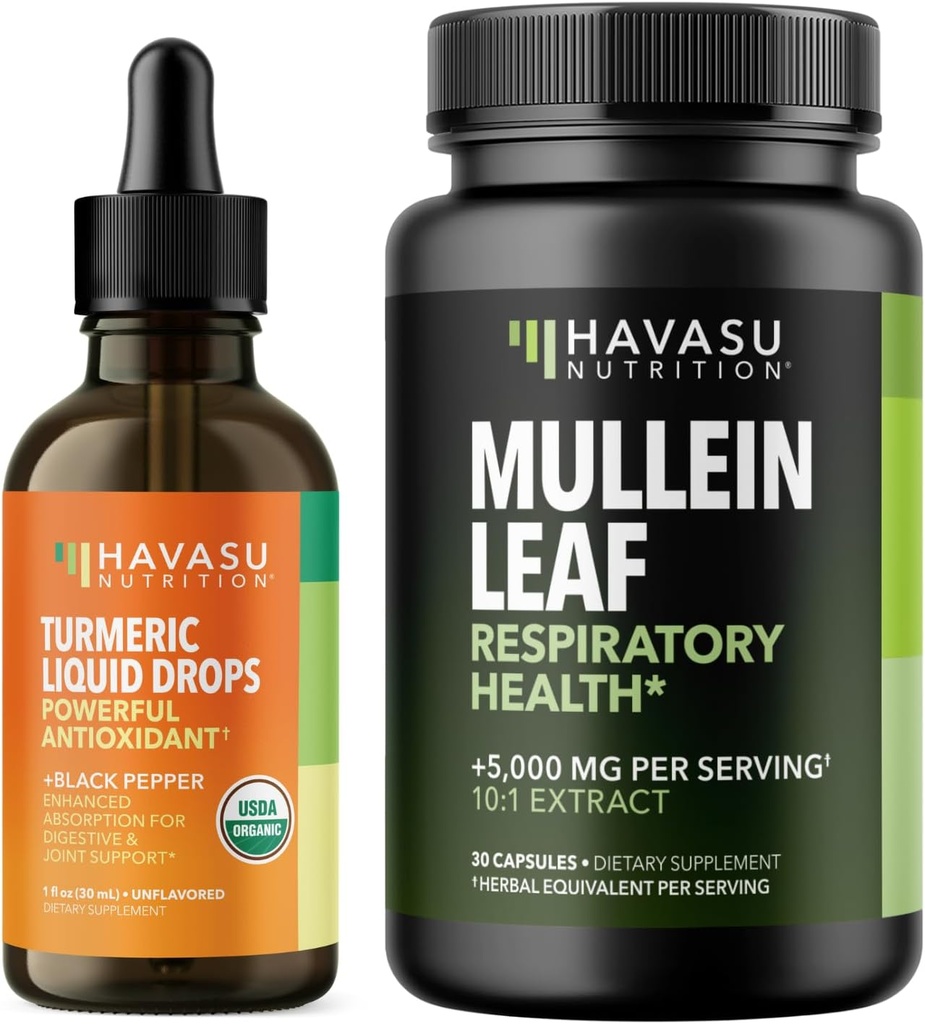 Organic Turmeric Liquid + Mullein Leaf Kapselit Bundle