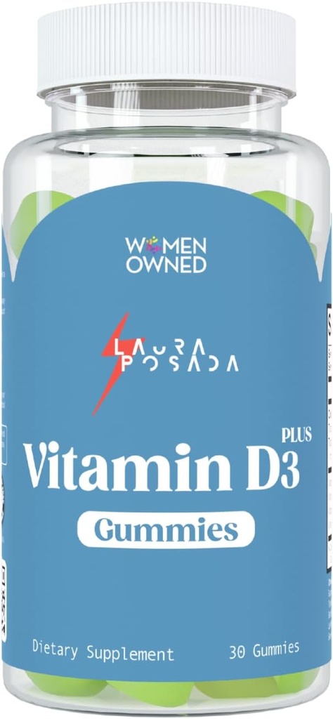 Laura Posada D3-vitamiini Plus Gummies 30 Count D3, A, K kalsiumin imeytymiseen, Menopause Immunosupport, Bone & Heart Health, Hormoni Optimointi ...