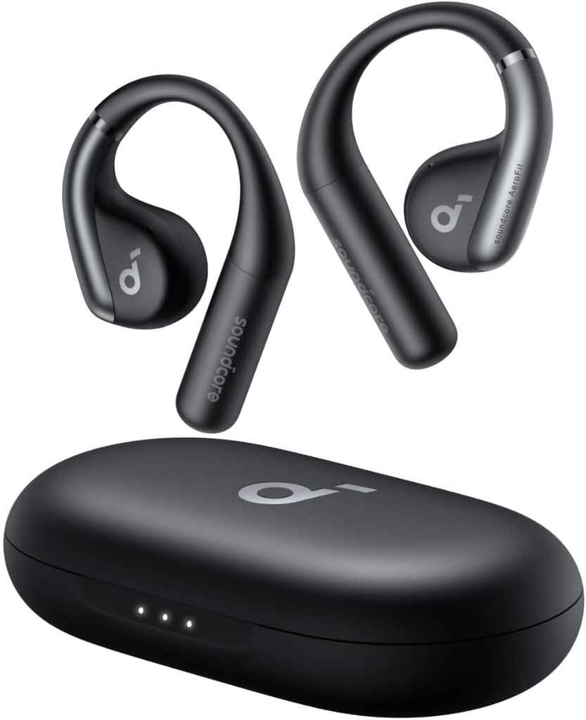 Soundcore by Anker, AeroFit Open-Ear kuulokkeet, Ultra Comfort, Snug Fit, Ergonominen korvakoukku, Balanced Sound, IPX7 vedenpitävä, 42H Leikkiaika,Small-Ear Friendly,App Control,Clear Calls,Wireless Earbuds