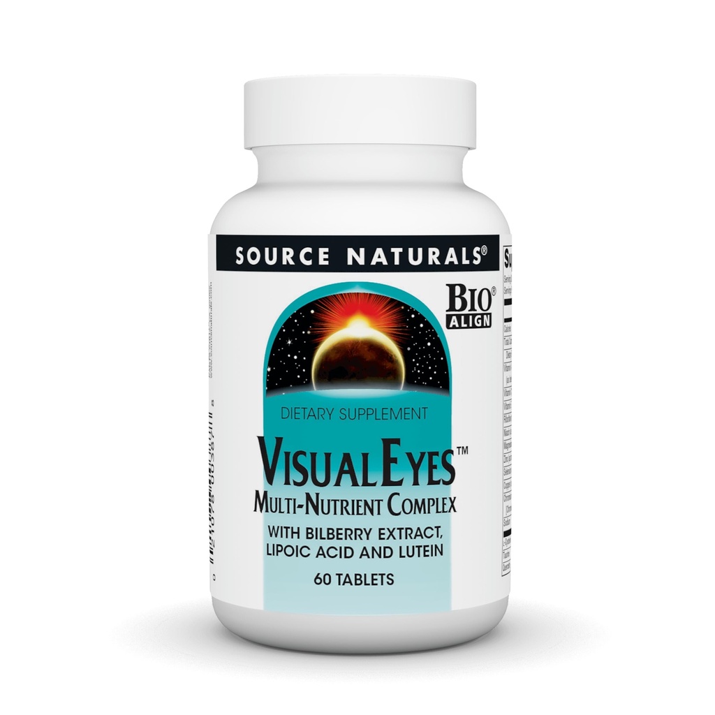 Source Naturals Visual Eyes Ravintolisä - Multi-Nutrient Complex kanssa mustikkauute, lipoiinihappo ja lutein - 60 tablettia