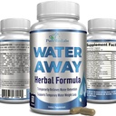 Water Away Gentle Herbal Diuretic - Natural Diuretic Water Pills - Relieve Bloating, Reduce Excess Water Weight med Dandelion Leaf, Green Tea, Detox Cleanse & Urinary Health. Icke-GMO, 60 kapslar