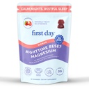 ENSIMMÄINEN PÄIVÄ Naiset Yöllä Nollaa Rauhoittava Magnesium Gummies 
