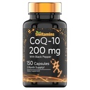 tnvitamiinit CoQ-10 200mg - 150 kapselia, joissa on mustapippuriuute 5 kuukauden toimitus!