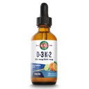 KAL D3 K2 DropIns 125 mcg / 500 mcg Liquid D3 K2 Drops, Bone Health, Heart Health ja Immuuni tuki täydentää, Natural Citrus Flavor, 60 päivän rahat takaisin takuu, Noin 59 Serv, 2 FL OZ