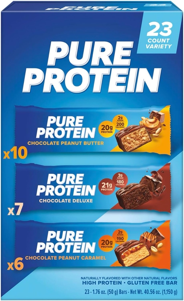 Puhdasta proteiinipatukkaa, Variety Pack, 1.76 oz, 23-ct