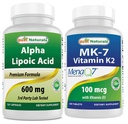 Bästa Naturals Alpha Lipoic Acid 600 mg & Vitamin K2 (MK7) med D3