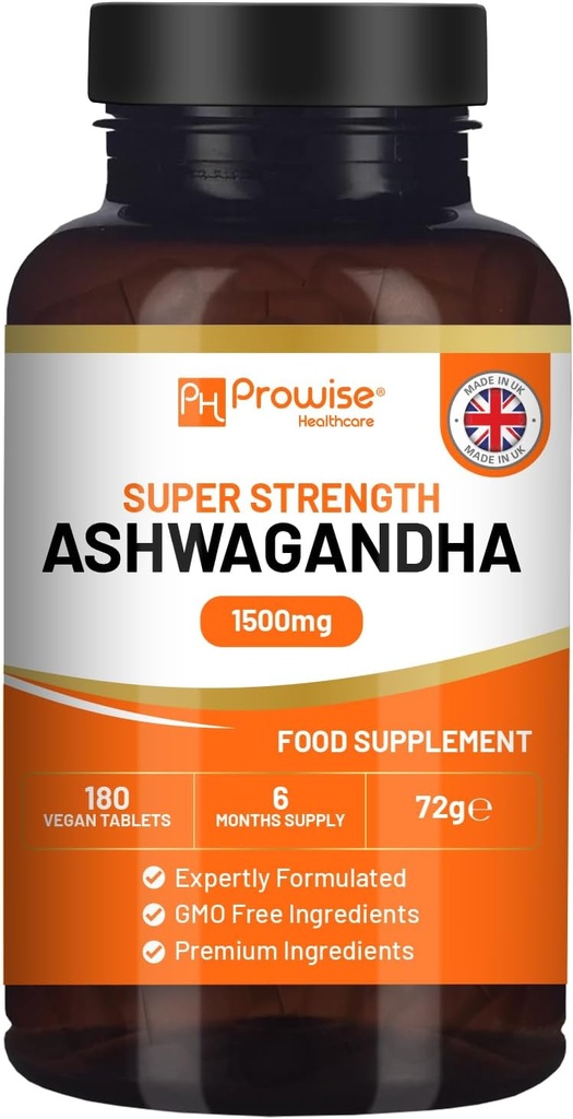 Ashwagandha 1500 mg 180 Vegaanitabletit ... 6 kuukautta...