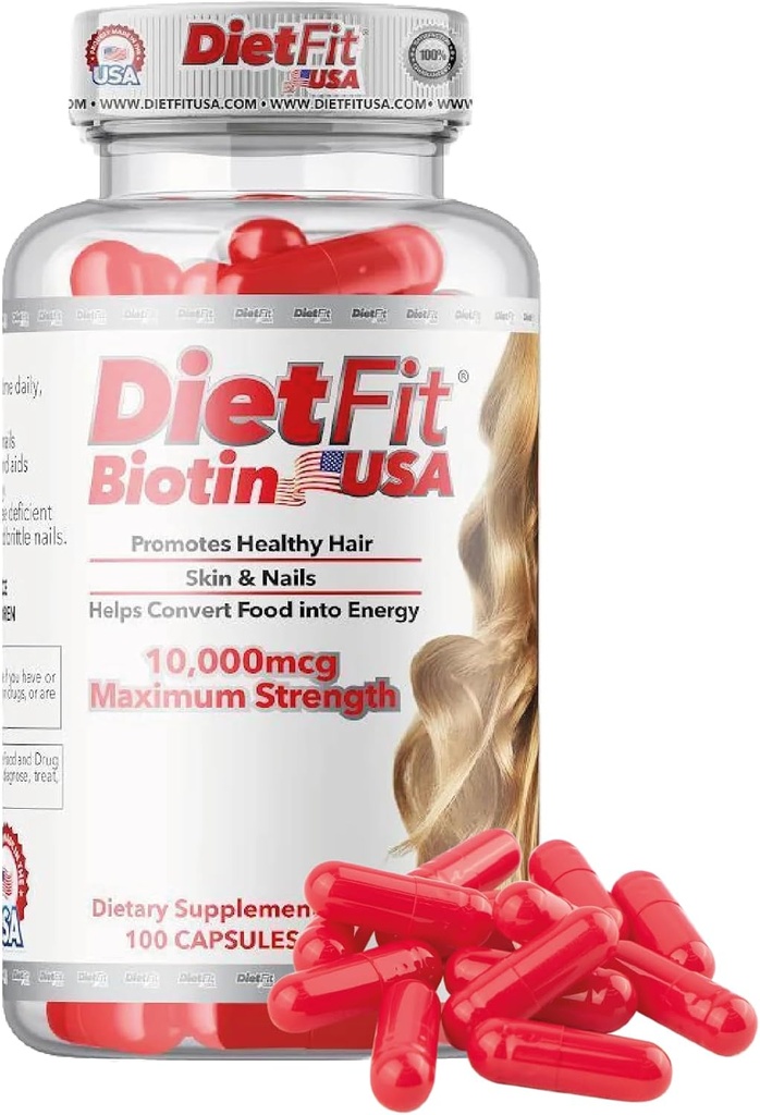 Biotin 100 Capsules | Radiant Hair, Skin och Nails Formel | Energizing Nutrient Blend | Avancerad skönhetssupport | Easy Daily Use | Fitness Supplements | Fitness Solution