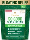 VitaCup Så bra Super Greens Powder w/50+ Premium Superfoods, Boost Energy, Detox, Immunity w/Probiotika, Prebiotika, Fiber, Antioxidanter, Adaptogener, Spirulina, Berry Lemon,30 Servings