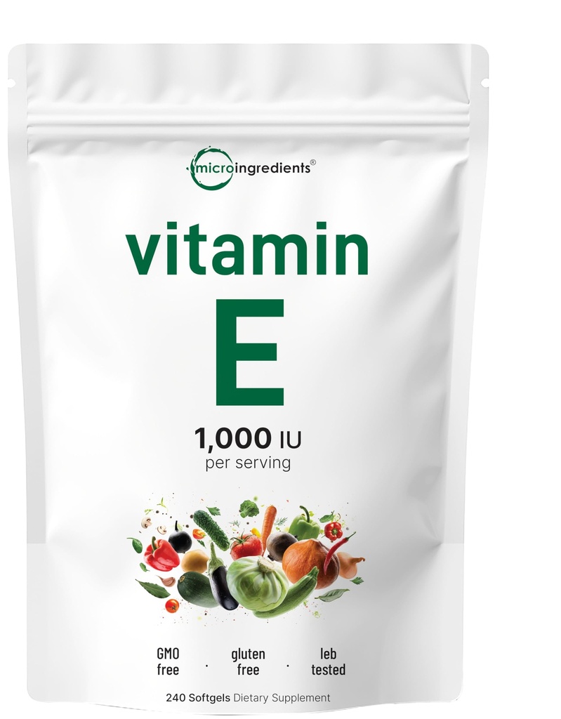 Mikro-aineet E-vitamiini 1000IU, 240 Softgels 