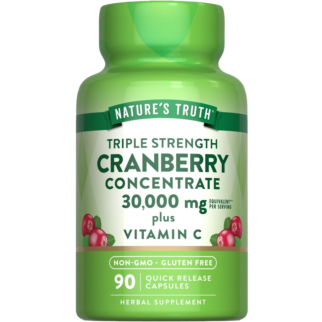 Nature's Truth Cranberry Concentrate Pillerit 30 000 mg ... Plus C-vitamiini...