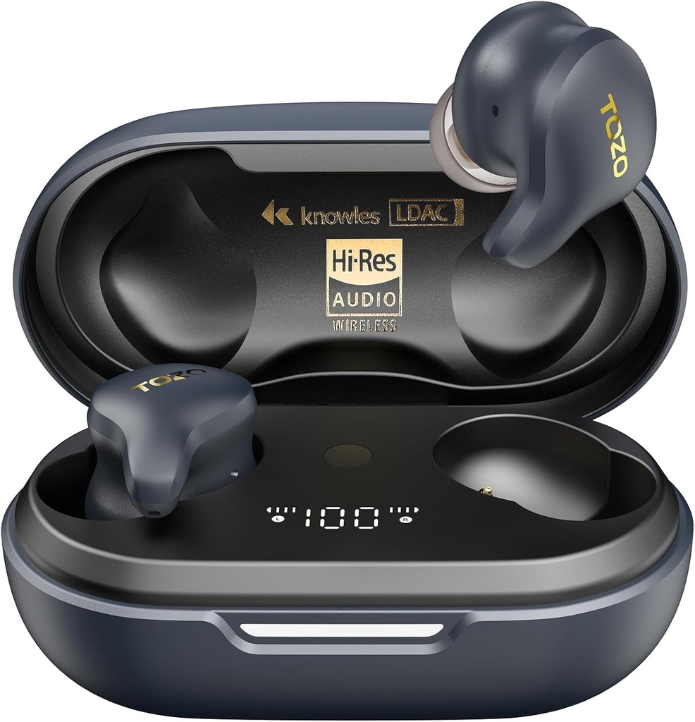TOZO Golden X1 langattomat kuulokkeet Tasapainotettu Armature Dynamic Driver, Bluetooth kuulokkeet OrigX Pro, LDAC & Hi-Res Audio Wireless, Melu Peruutus kuulokkeet Galaxy Sininen/musta
