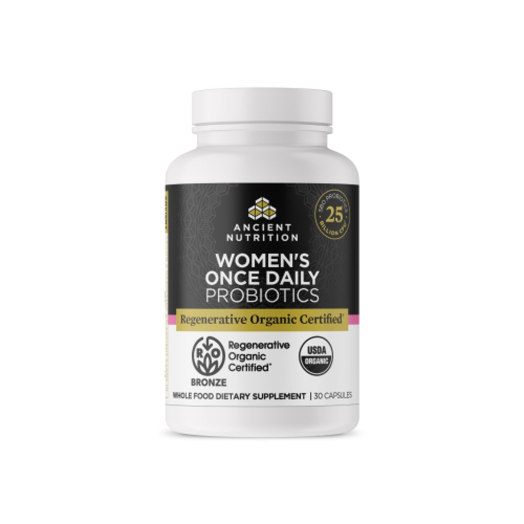 Ancient Nutrition Regeneratiiviset Organic Certified Probiootit naisille, Probiootit Naiset kerran päivässä, terveen digestion ja immuunijärjestelmän toiminnan tuki, 25 miljardia PMY * Per Serving, 30 kreivi
