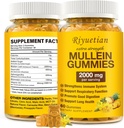 Müllein Gummies, 2000mg Organic Mullein Leaf Extract kirkas keuhkot, boost hengitysteiden ja ruoansulatuskanavan, immuuni Booster aikuisille ja lapsille, Allergia Friendly, ei-GMO, 60 Gummies