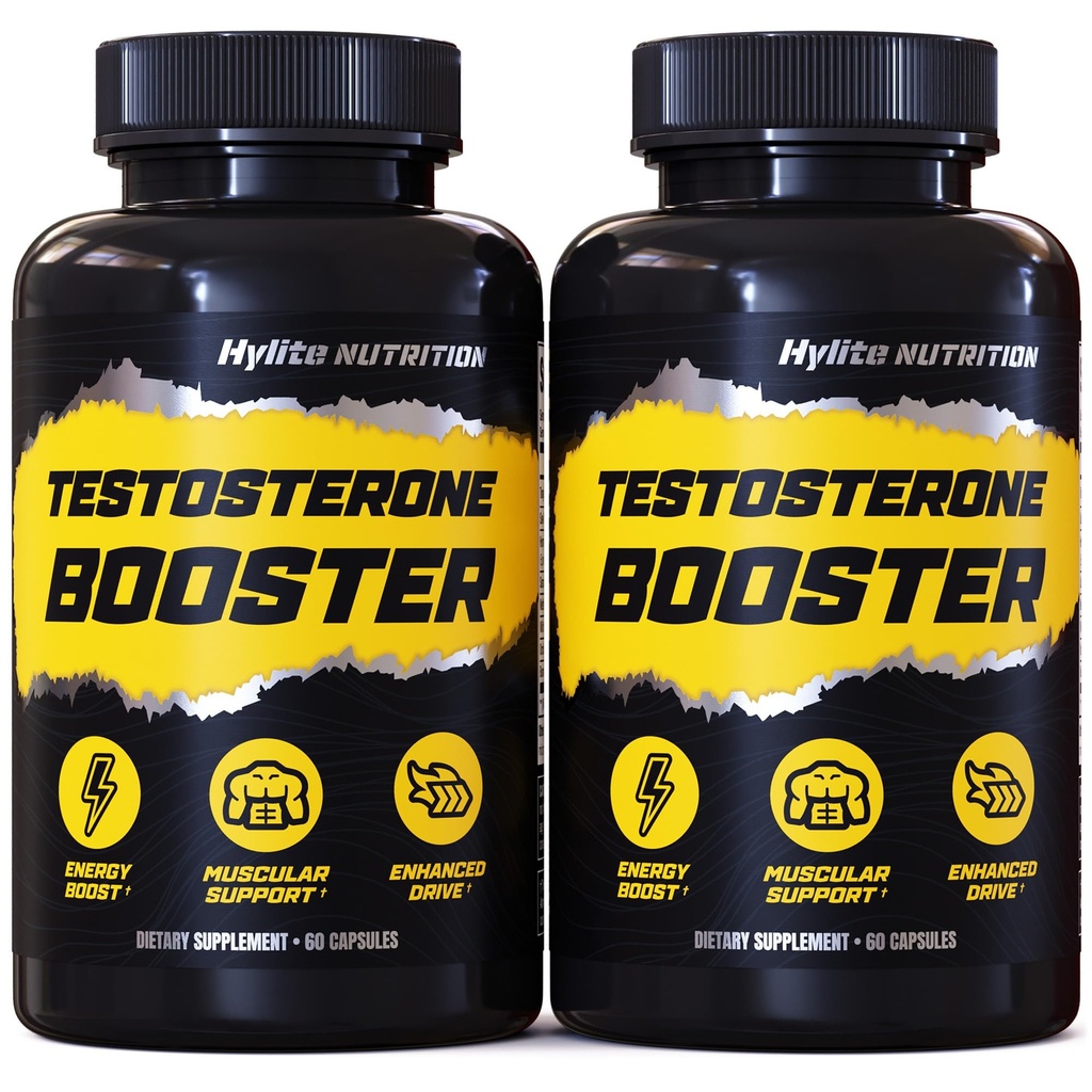 Testosteron Booster - Testosteron Supplement för män - Manliga förbättrar piller för muskeltillväxt, Libido, Stamina, styrka - Tongkat Ali Muscle Builder Workout Supplement - Total T Test Boost - 2 PACK