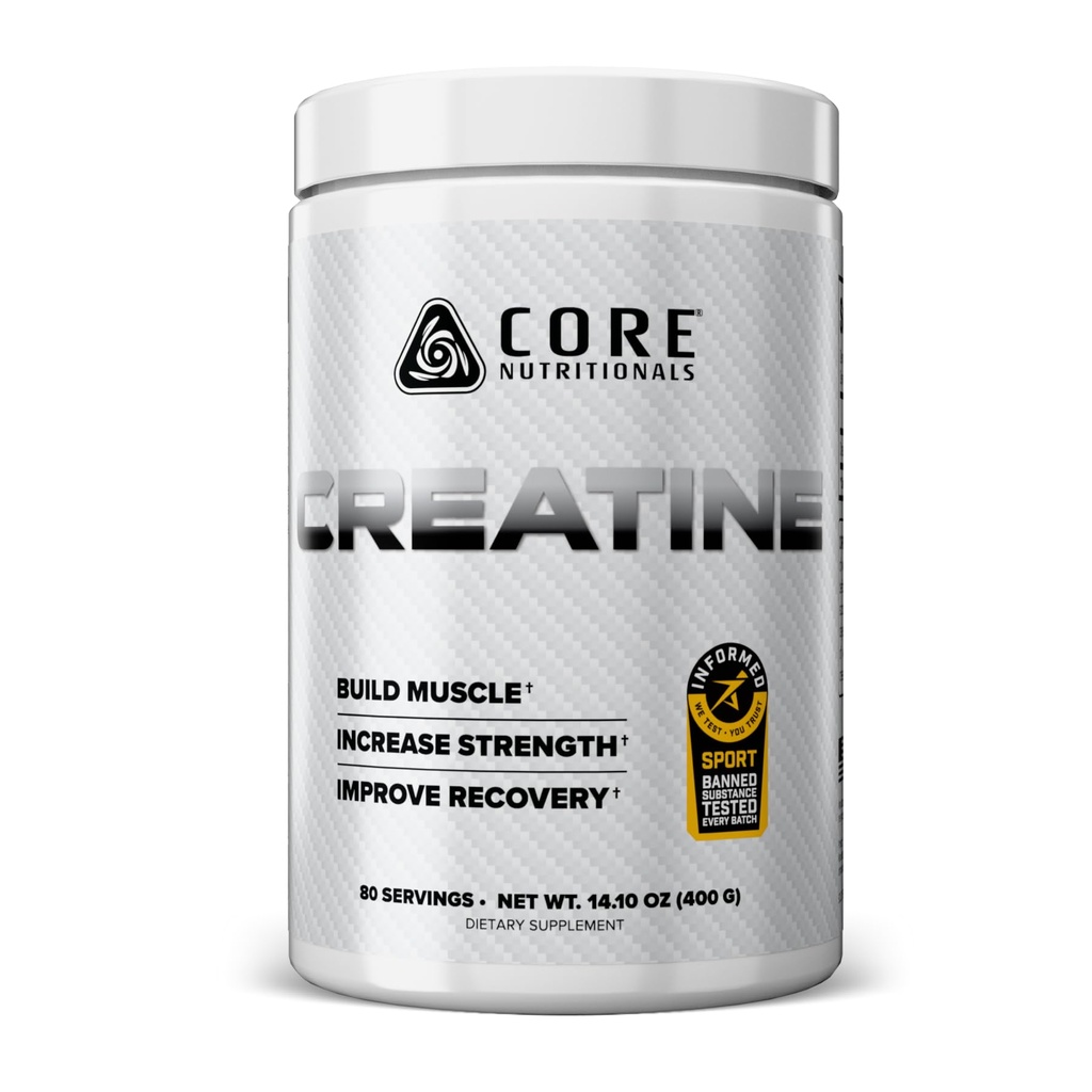 Core Nutritionals Creatiini Monohydraatti ... Lisätä voimaa, rakentaa lihas, parantaa hyödyntämistä... 5g Creatiini... 80 tarjoilua (ei makua)