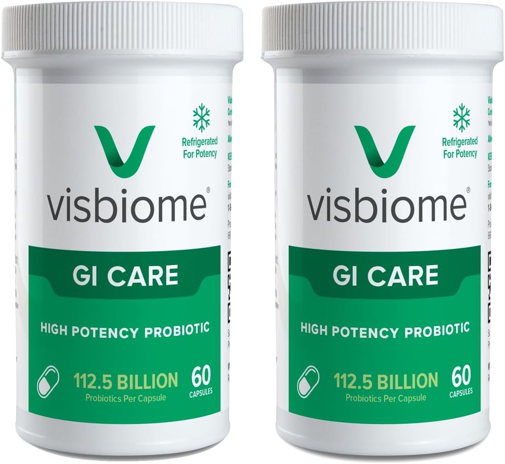 Visbiome® GI Care - High Potency Probiootti - 112,5 miljardia PMY Live Probiootit, Original De Simone Formulation, valmistettu Yhdysvalloissa, 120 kapselia.