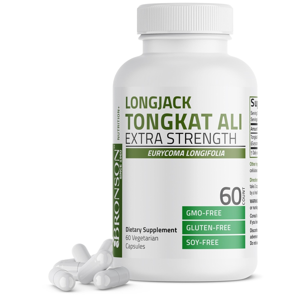 Bronson Longjack Tongkat Ali Extra Strength, 60 kasvissyöjäkapselia