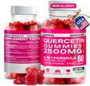 Quercetin Gummies - 2500MG Quercetin kanssa Bromelain L-theanine & Sinkki - puhdas täydentää immuunijärjestelmän keuhkojen ja allergioiden tuki - Immuniteetti Booster Vegan täydentää lapsille ja aikuisille - valmistettu Yhdysvalloissa