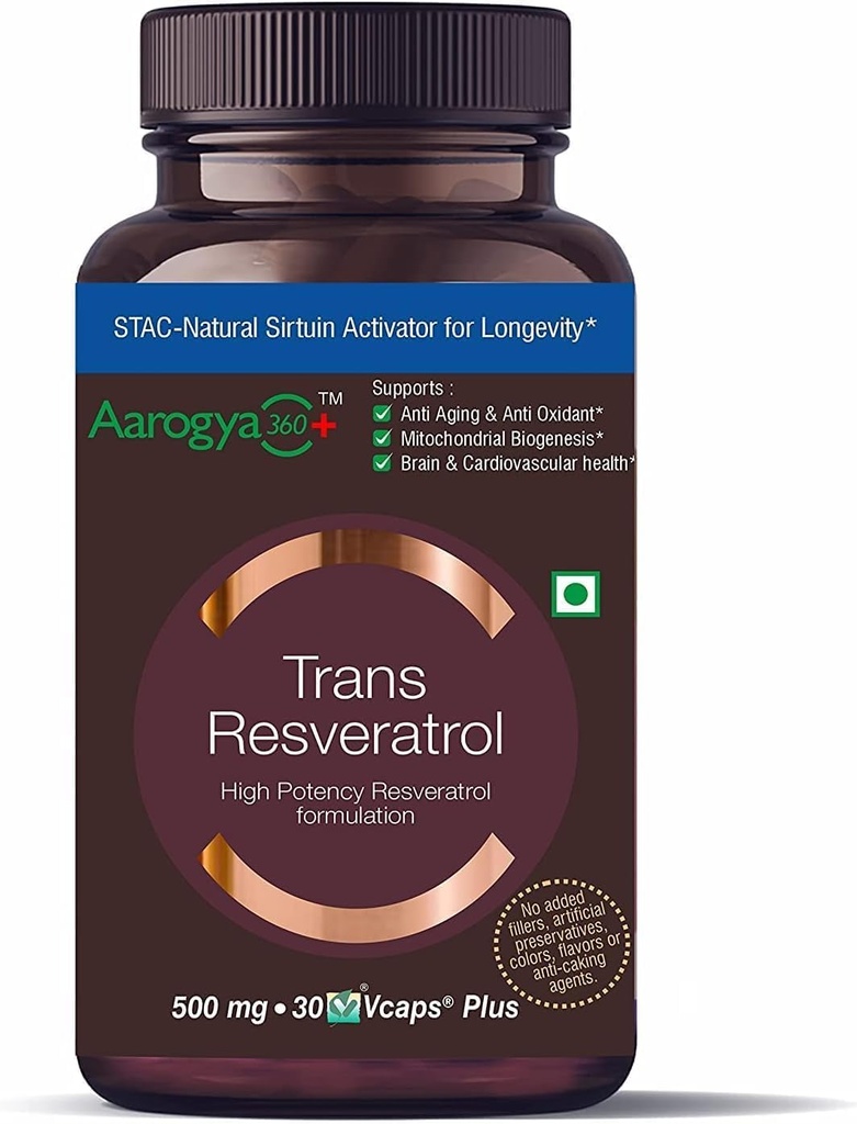 Puhdasta Trans Resveratrolia 500 mg yhdessä Bio Perine Antiaging ihonhoito Antioksidantti täydentää Heart Health & Daily Immune Support 30 Veg kapselia .
