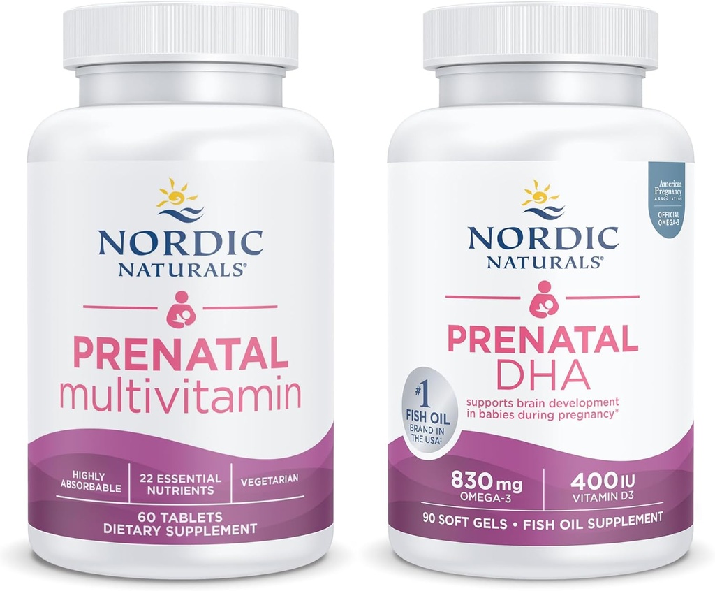 Nordic Naturals Uusi Äiti Bundle - Prenatal Multivitamiini Tabletit, Prenatal DHA