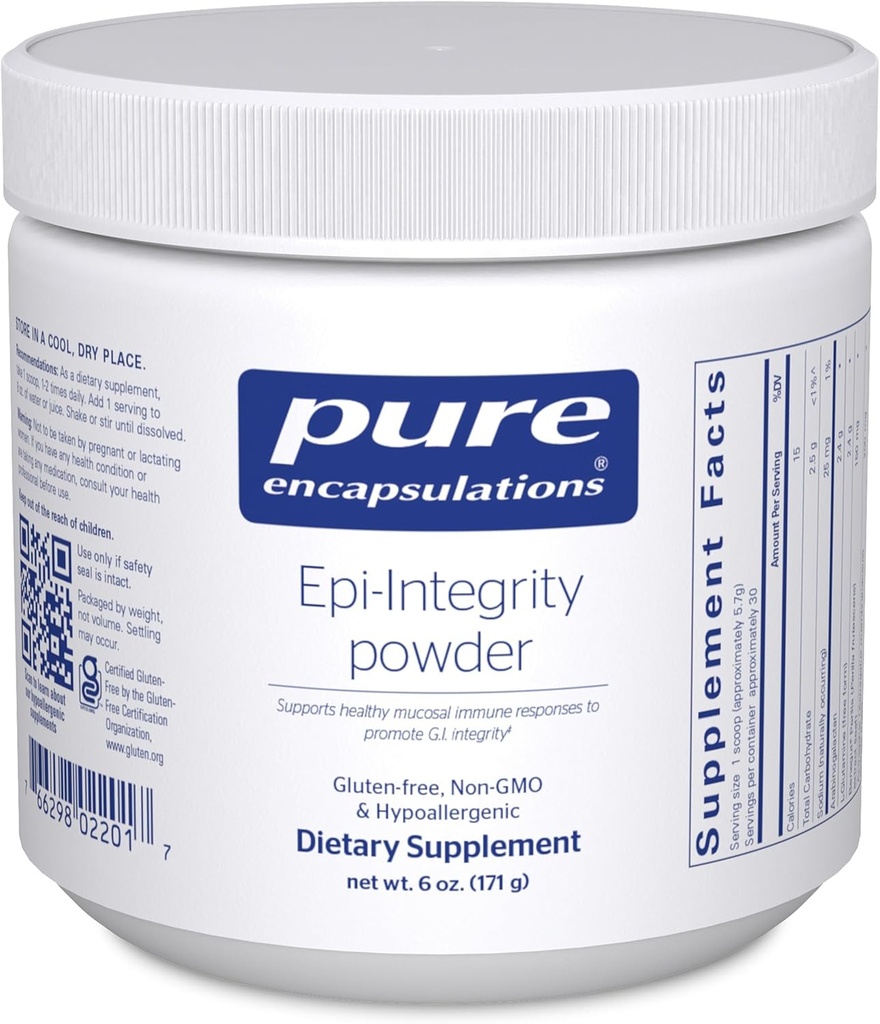 Pure Encapsulations Epi- Integrity Powder ... Tukee terveitä mycosal Immuunivasteita edistää G.I. Integrity...
