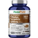 NusaPure Tribulus Terrestris 50:1 Extract, 1000 mg Equivalent till 50.000mg | 120 Veggie Caps | 95% Steroidal Saponins | Non-GMO, Bioperine