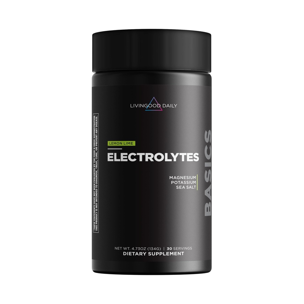 Livingood Daily Electrolytes Powder, Electrolyytit Hydration Drink Mix C-vitamiinin, magnesiumin, tauriinin ja meren suolan kanssa, Elektrolyytti Supplement for Energy & Hydration, Keto, Lemon Lime Flavor, 30 tarjoilua