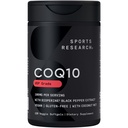 Sportforskning Q10 (100mg) Förbättrad w / kokosnötolja och bioperin (Black Pepper) för bättre absorption | Vegan certifierad, icke-GMO verifierad (120 Veggie Softgels)