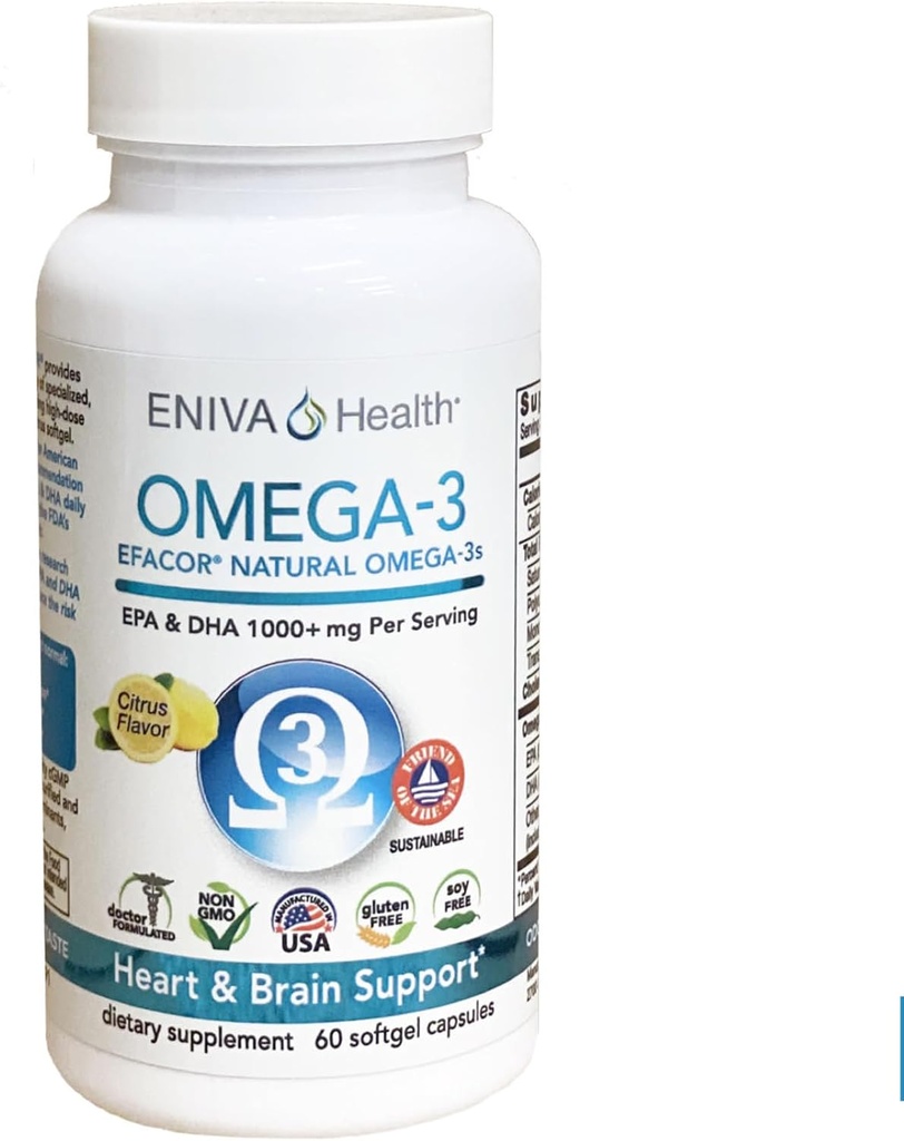 Eniva Omega-3 Fish Oil High EPA / DHA Premium Fish Oil Daily täydennysosa (60 kapselia)