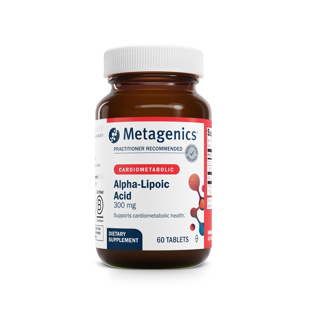Metagenics Alpha-Lipoic Acid 300 mg - Metabolism & Antioxidant Support Supplement for Tissue, Brain & Heart Health * - Non-GMO, Gluten-Free, Vegan, Soy-Free - GMP Certified Facility - 60 tabletter