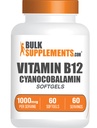 BulkSupplements.com B12-vitamiini - B12-vitamiinilisä, kuten Cyanocobalamin - Gluteeniton, 1 Softgel per Serving (1000mcg), 60