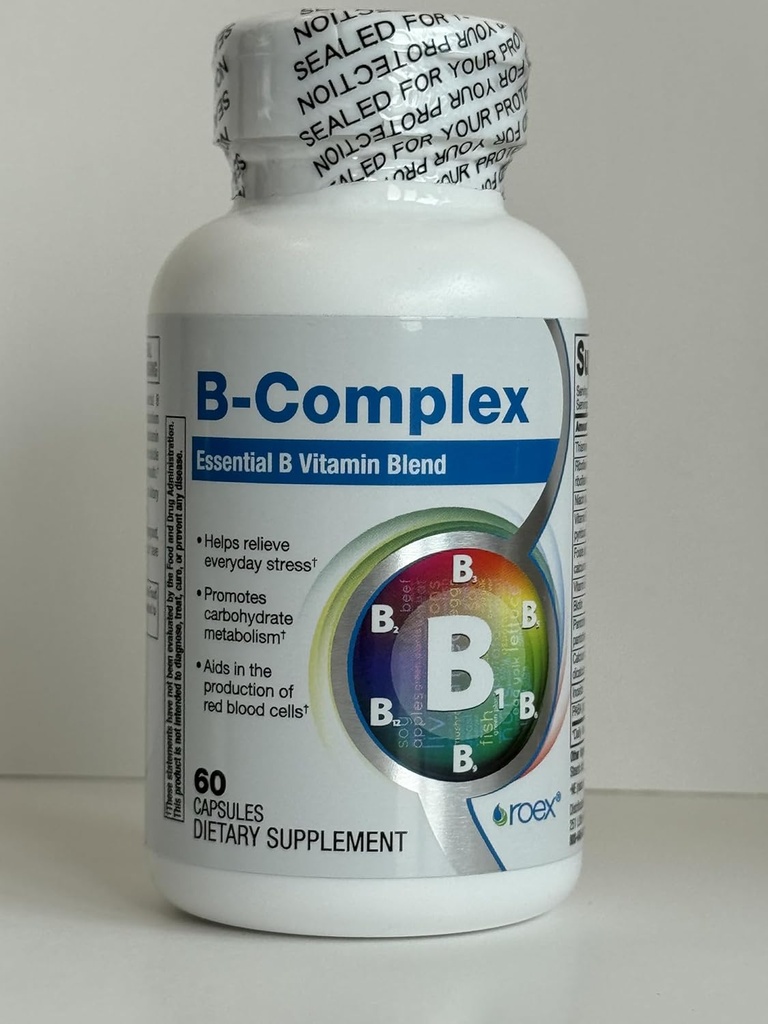 Roex-vitamiinit B-komplex 8 B-vitamiinit Biologisesti aktiiviset muodot Aivot ja sydän Terveys Solun energia aineenvaihdunta ...