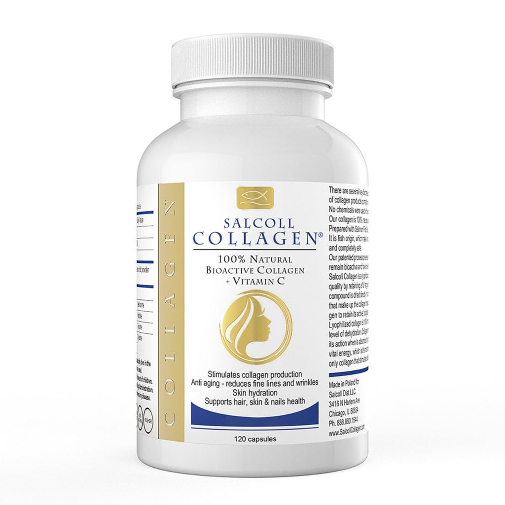 Salcoll Pure Marine Collagen Skin Capsules (120 Count) 