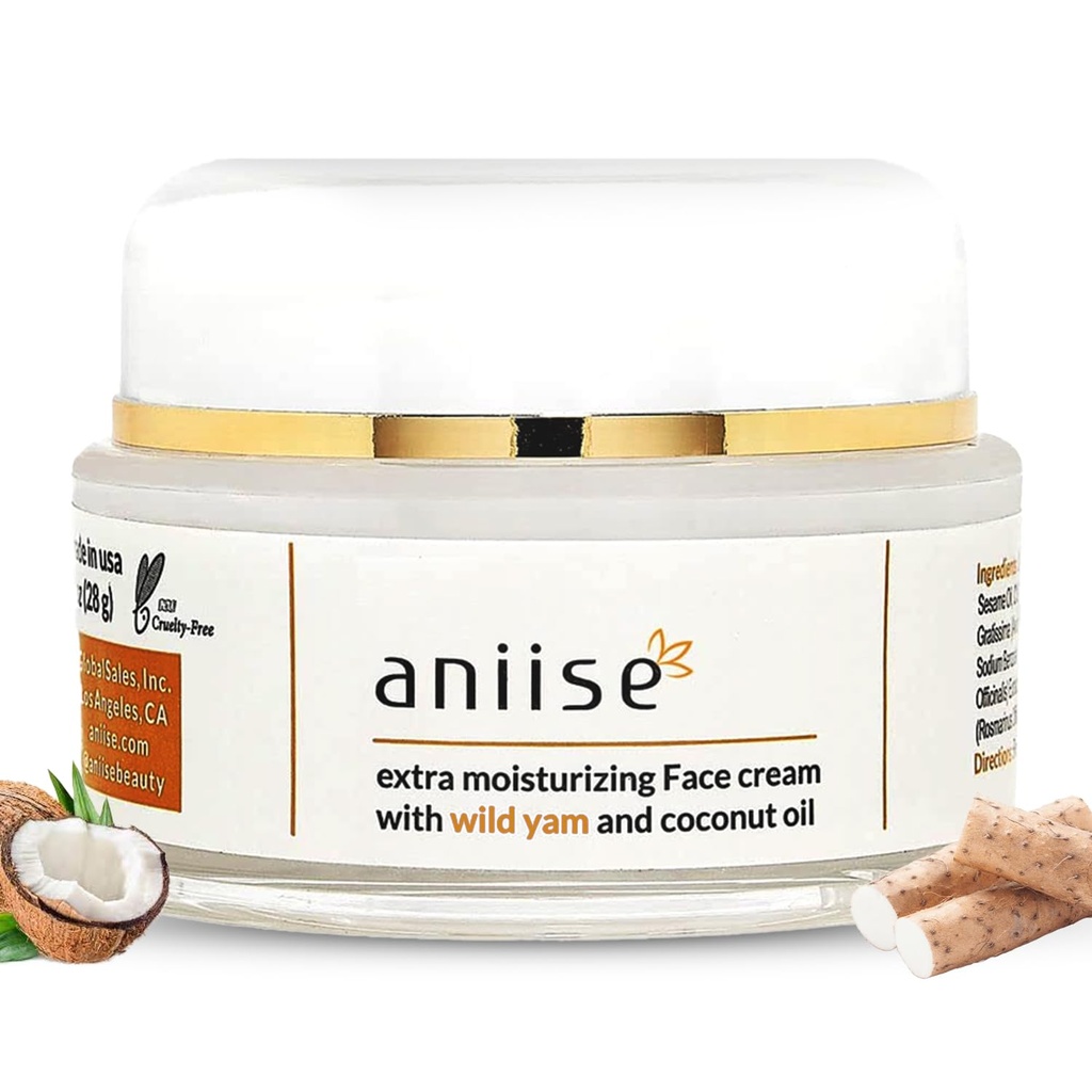 Wild Yam Extra Kosteuttava kasvovoide Coconut Oil - Wild Yam Cream Menopause & Menstrual Relief - Stabilizes Hormonitasot - Anti-Aging Cream Erittäin kuiva iho - 1 oz