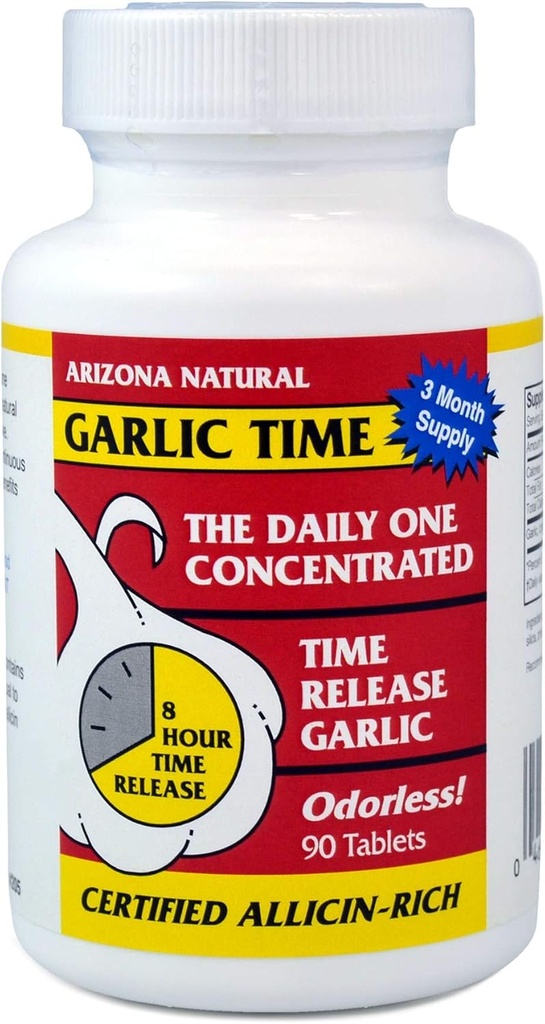 Arizona Naturals Valkosipuli Aika vapauttaa 90 Caplets