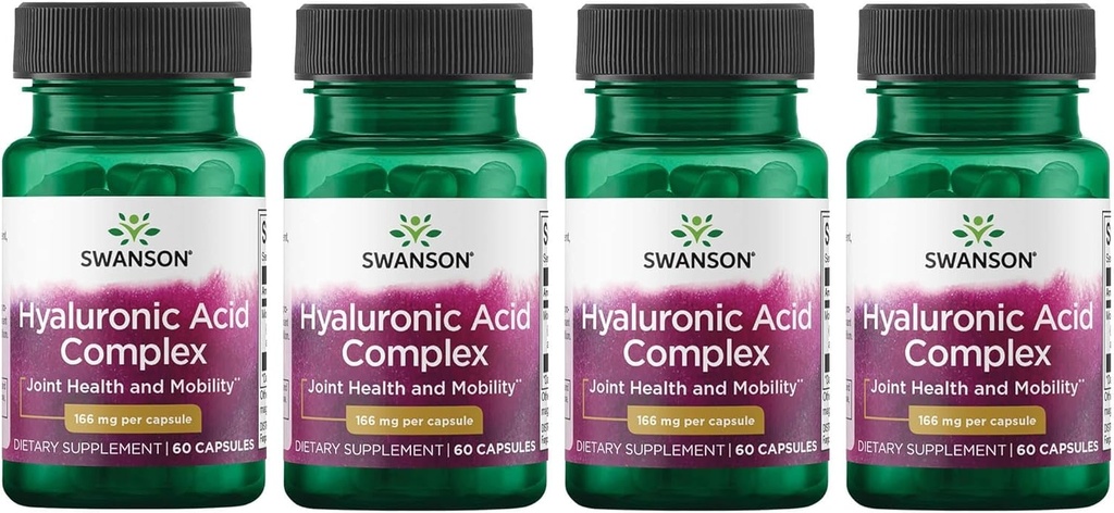 Swanson Hyaluronic Acid Complex 166 mg 60 kapselia (4 pakkaus)