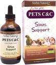 Amber NaturalZ Pet C & C Herbal Supplement för hundar, katter, fåglar, Guinea grisar och kaniner | Pet Herbal Supplement för hälsosam Sinus | 4 Fluid Ounce Glass flaska | Tillverkad i USA