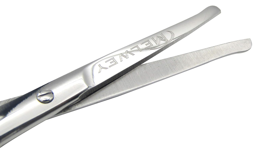 Rounded Stainless Steel Facial Hair Scissors - Safety Scissors for Nose Hair, Eyebrows, Eyelashes, Mustache, Beard och Baby Nails