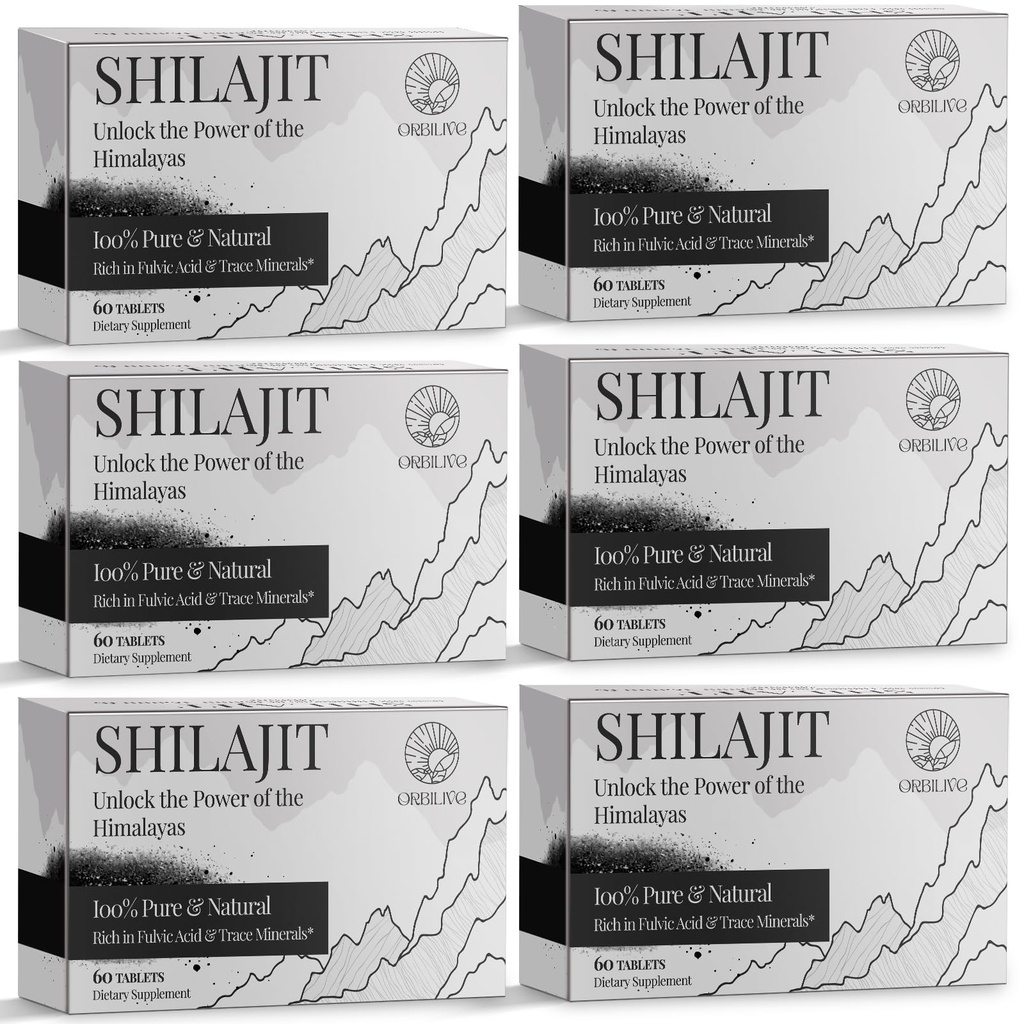 30 000 MG Shilajit Tabletit, 100% Shilajit Pure, Himalajan Organic, Shilajit miesten ja naisten Rich Fulvic Acid & 85+ Trace Minerals, Shilajit Supplement for Energy & Immunet System, 360