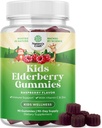 Natures Craft Sambucus Elderberry Gummies lapsille Terveys - Herkullisia Musta Elderberry Gummies sinkkiä ja C-vitamiinia lapsille Immuuni tuki - Liivate ja gluteeniton GMO Immuniteetti Tuki 90