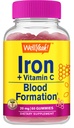 WellYeah Iron Gummies kanssa C-vitamiini - Anemia ja solujen energiatuki, edistää Red Blood Cell Formation - Energy & Immunomy System Support - Natural Grape Flavor-60 Gummies