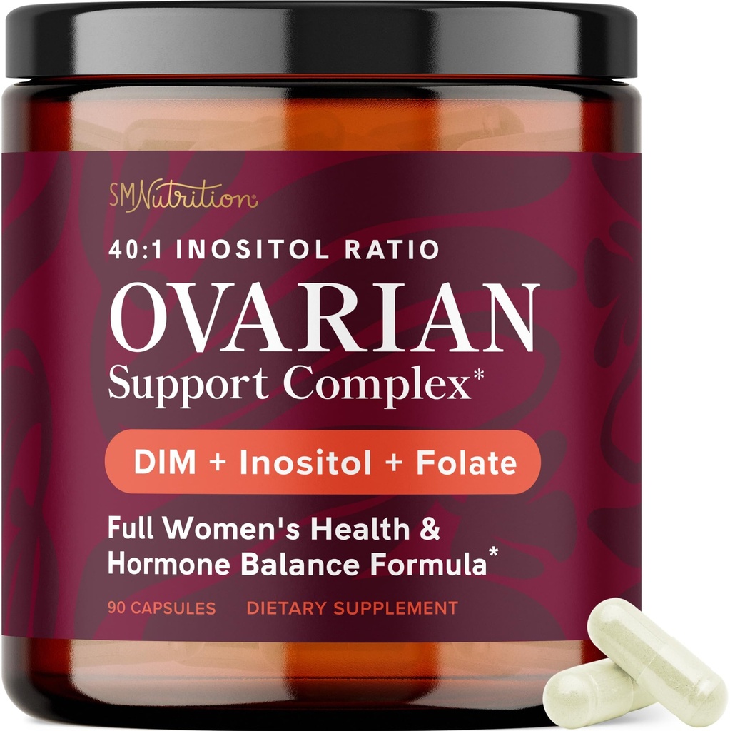 Munasarja tuki Hormoni Balance naisille terve Ovulation, Menstrual Cycle & Lisääntymisterveys Tuki DIM täydentää Myo-Inositol & D-Chiro Inositol & Folate Complex 30 päivän tarjonta