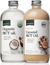 Luonnonvoima Kermainen karamelli MCT Öljy + Organic Full Spectrum MCT Öljy ... Gluteeniton, ei-muuntogeeninen, 100% puhdas Kookospähkinä MCT Organic Coconuts Keto, Paleo ja Vegan 2x 16 Ounce Glass pullot