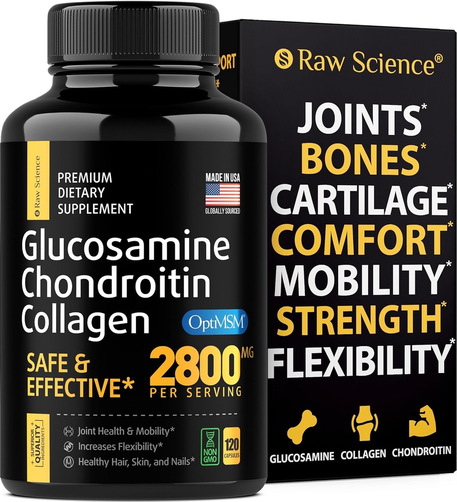 Glukosamiini Chondroitin MSM kapselit - yhteinen tuki täydentää aikuisille, 2800 mg Triple Strength Vitamiinit: Glukosamiini HCL, Chondroitin Sulfaatilla OptiMSM - Vähentää Joint Discomfort, 120 kapselia