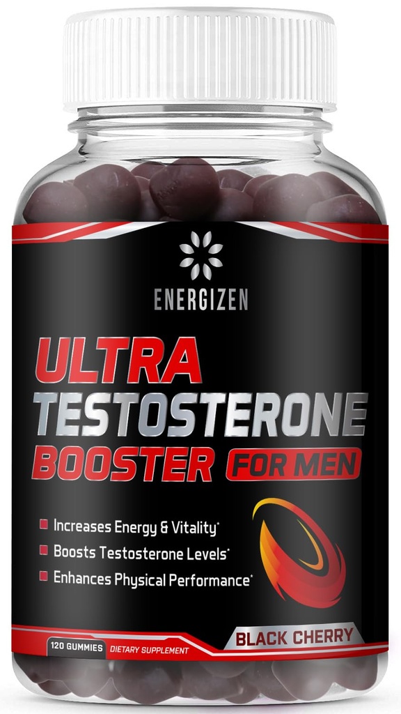 8in1 Testosteroni Booster miesten kanssa Tongkat Ali, Sarviapila, Ashwagandha ja Magnesium - Parantaa Libido & Hormonal Balance, ei GMO valmistettu Yhdysvalloissa, musta kirsikka, 120 Count Gummies miesten